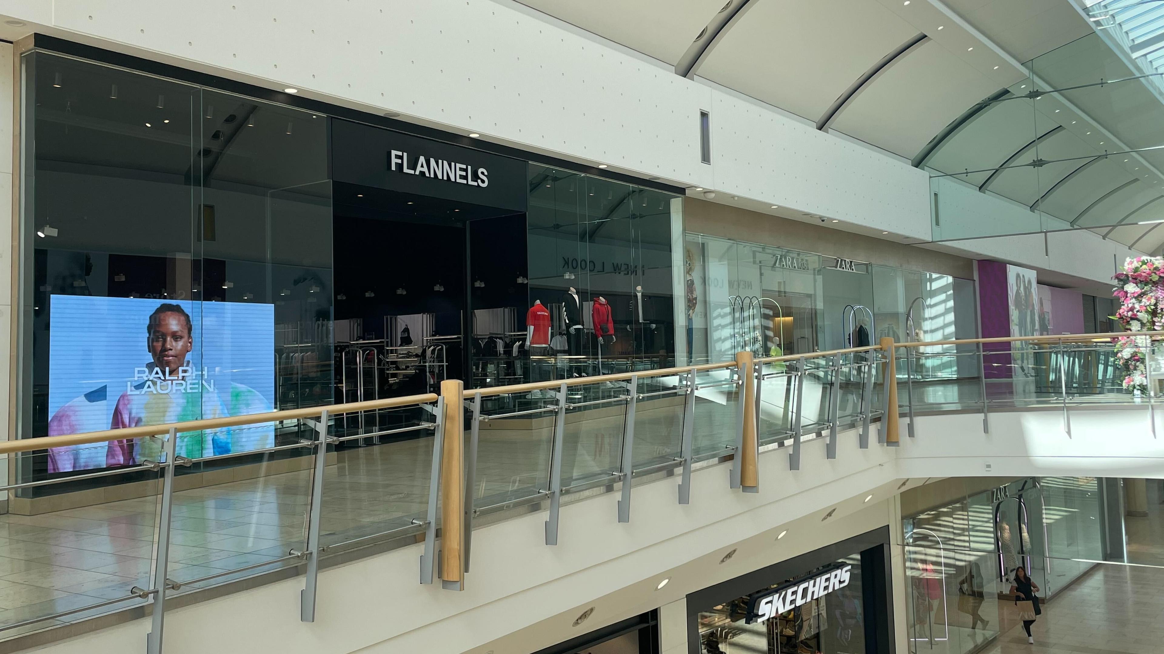 exterior of the flannels shop in the Metrocentre, Gateshead