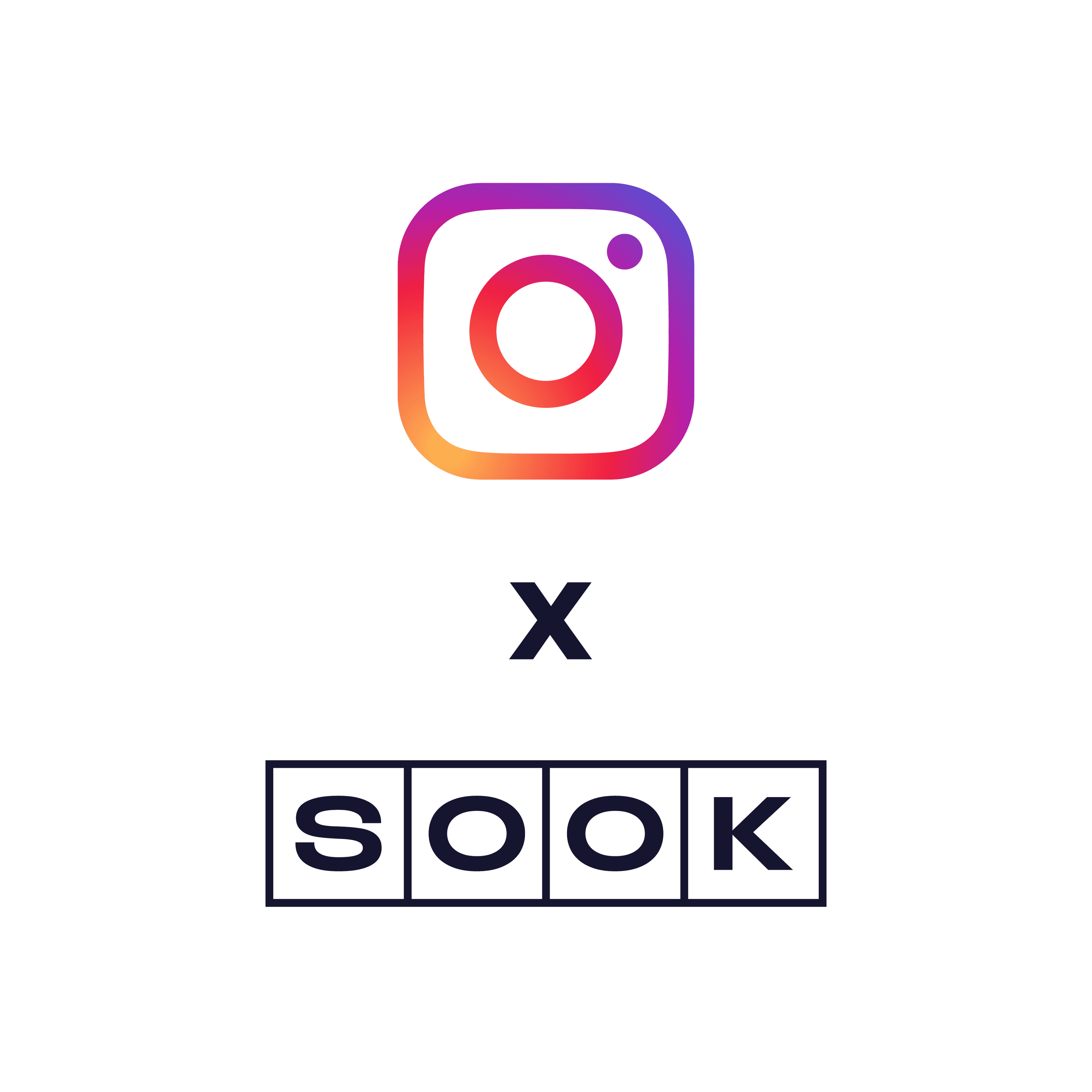 Instagram and Sook logo together on an image