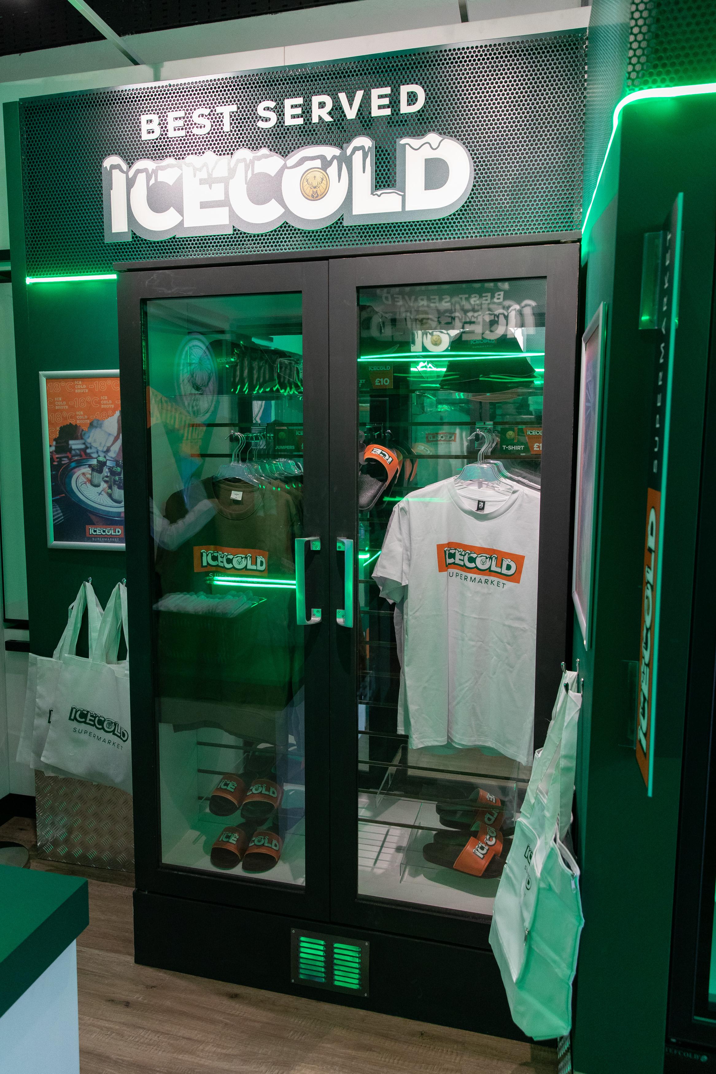 Jagermeister fridge during ice cold pop up at sook space in oxford street