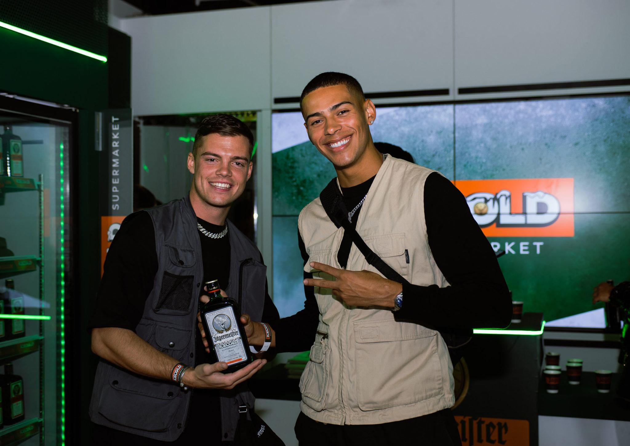 two influencers posing at Sook in Oxford Street during Jagermeister pop up